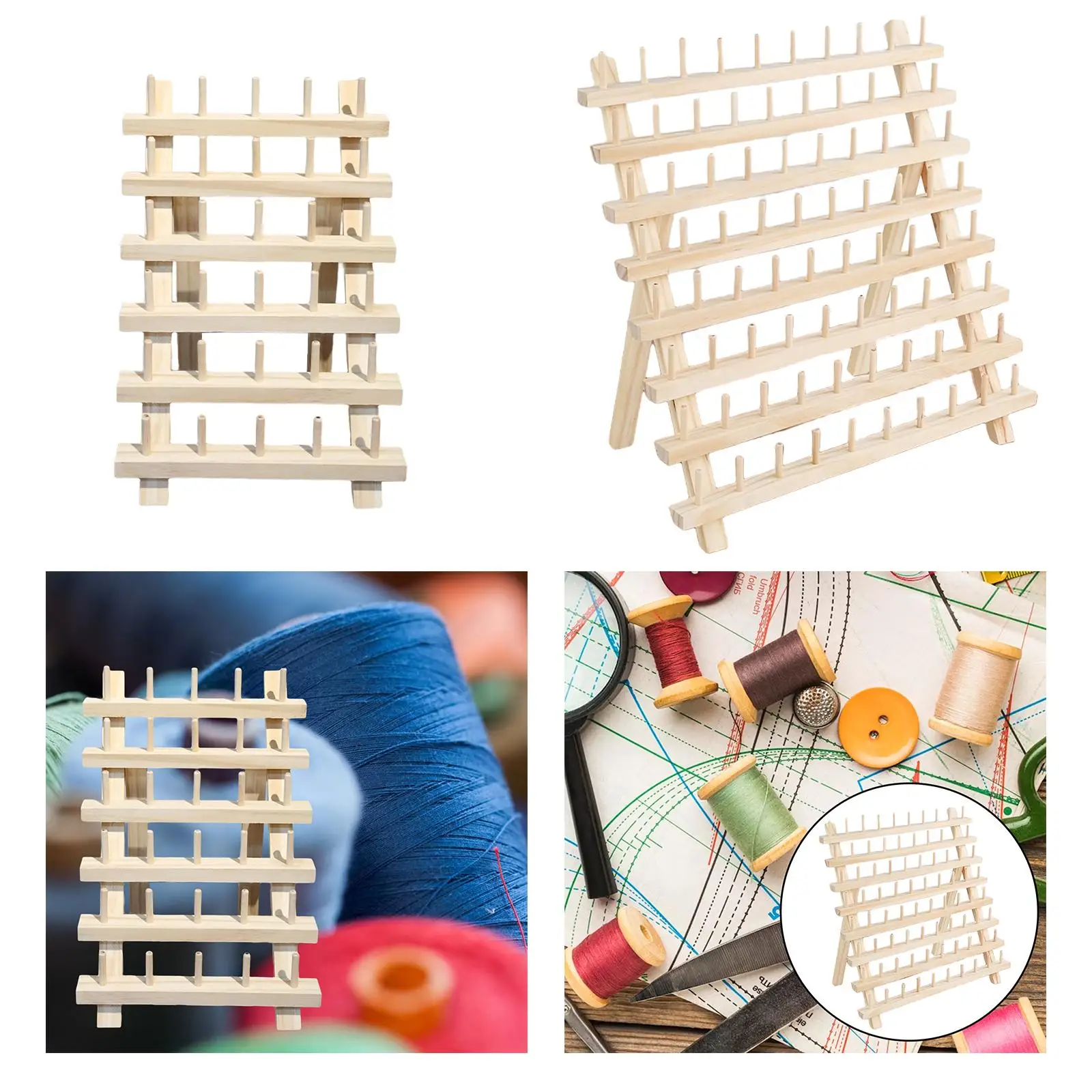 Sewing Thread Rack Lightweight Spools Roll Sewing Needlework Tools Storage Holder Wooden Thread Holder Organizer for Sewing