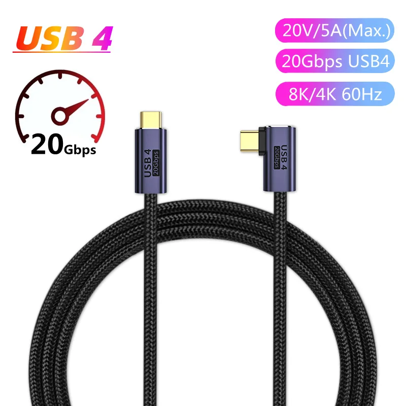 USB 4 Thunderbolt 3 USB C Fast Data Cable 20G/bps Super Speed Type C Data Cable 100W Type C Charger Cord for Macbook Pro 8K 60Hz