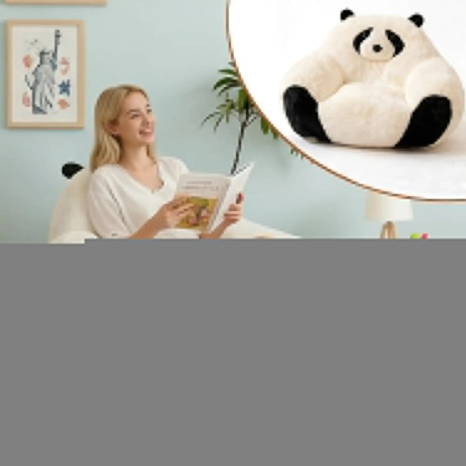 

Кресло-мешок в форме панды из искусственного меха, удобное напольное кресло для чтения, для взрослых и подростков, для спальни и гостиной, на заказ