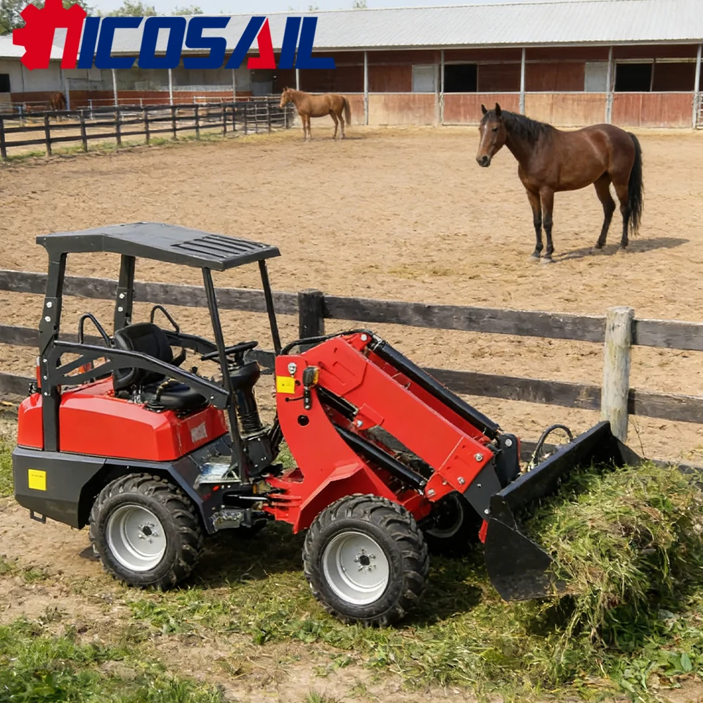

Nicosail KZL918 Mini Telescopic Wheel Loader for Farm Garden Debris Clearing Fence Building Narrow Space Work