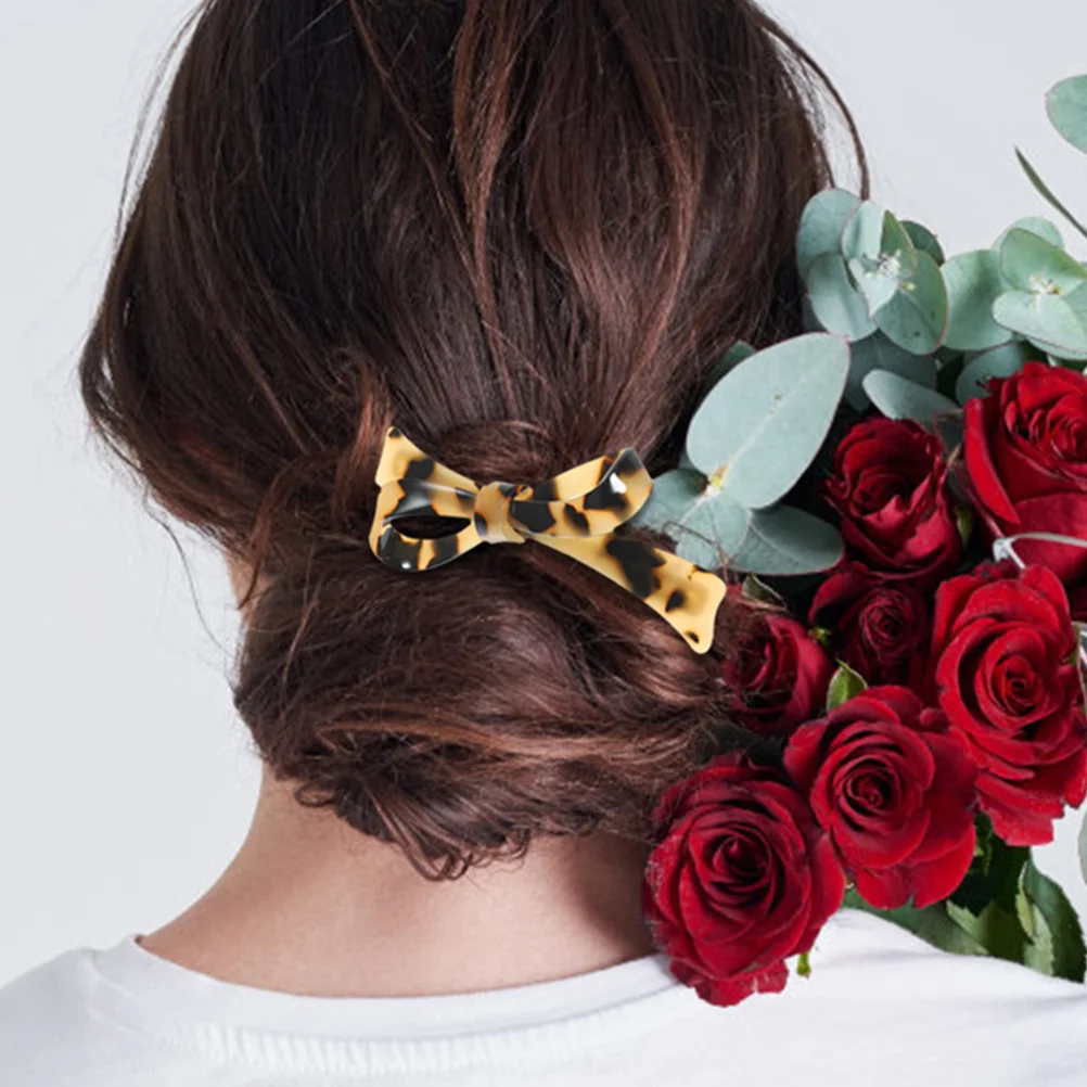 

2pcs Acetate Retro Bow Hairpins Spring Clips for Women Elegant Hair Accessories Bridal Bows Metal Styling Barrettes Thick Hair