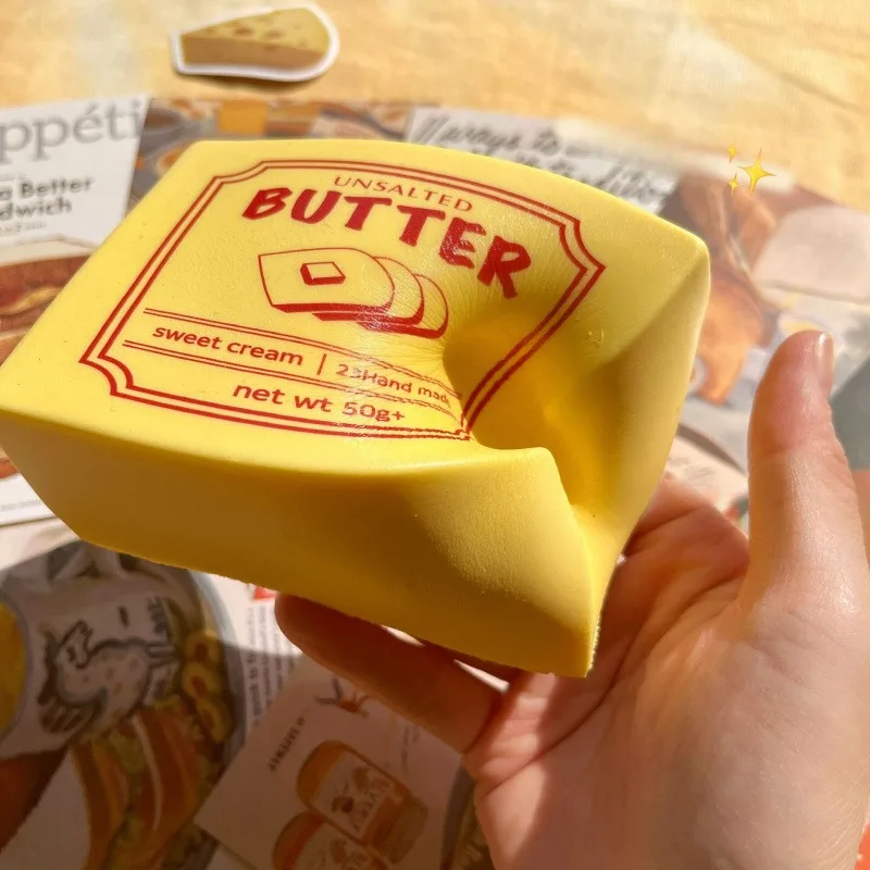 Squishy Käseblock-Butterstab Langsam Aufsteigendes Spielzeug - Superweicher Sensorischer Fidget-Stressabbau & Angstlinderung |   Geschenke für Kinder & Erwachsene