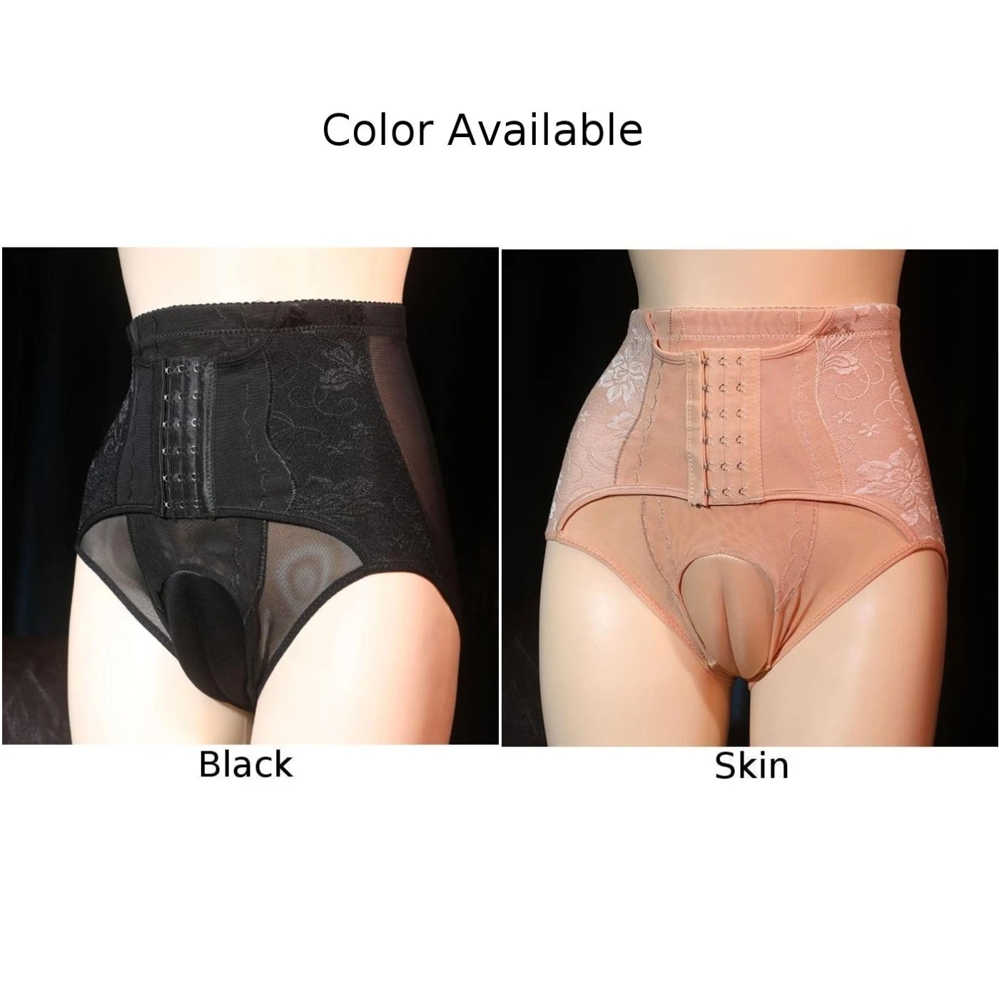 Brand New Comfortable High Quality Men Panties Underwear Crossdress Black/Skin Body Hiding Gaff High Waist Shaper