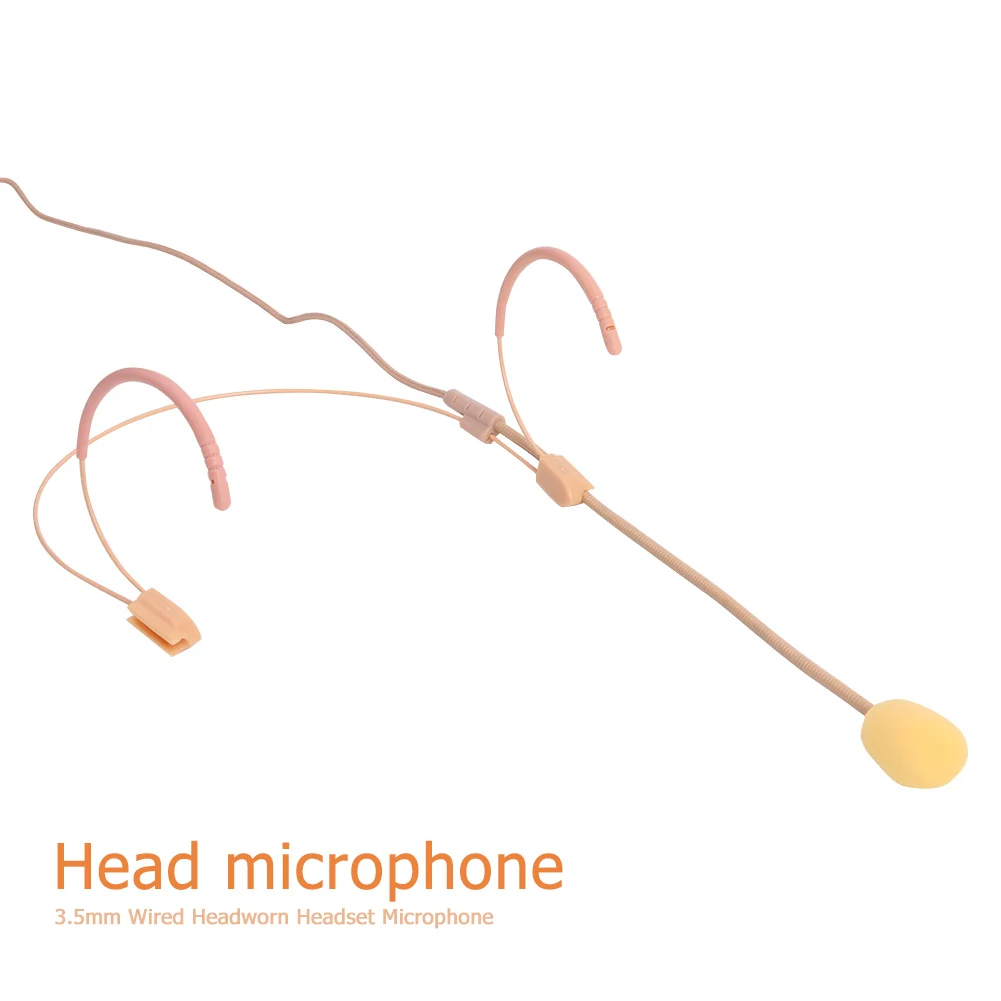 3.5 Mm Plug Wired Head Worn Microphone for Wireless Bodypack Transmitter Condenser Microphone for Teaching Meeting Speech Studio