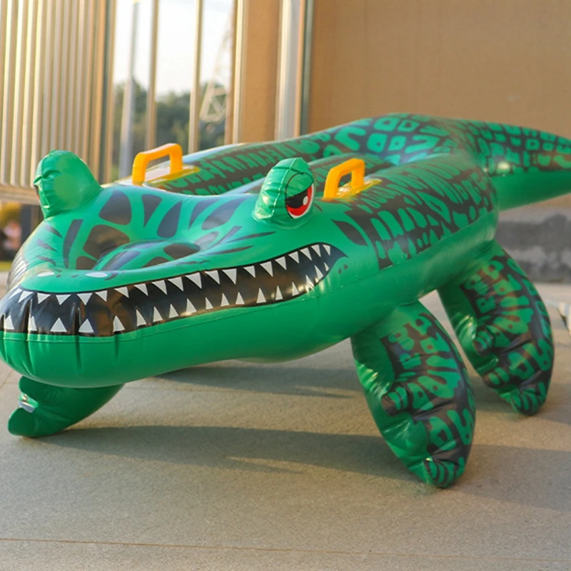 Inflatable Floating Row Children Adults Water Toys Crocodile Shape Simulation Inflatable Animal for Swimming Kids Pool