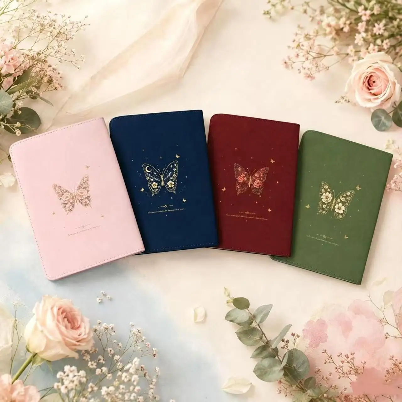 Vintage Butterfly Leather Notebook, 4 Colors Soft Cover Journal, Full‑color Inner Pages, Aesthetic Student Diary Gift - view 6