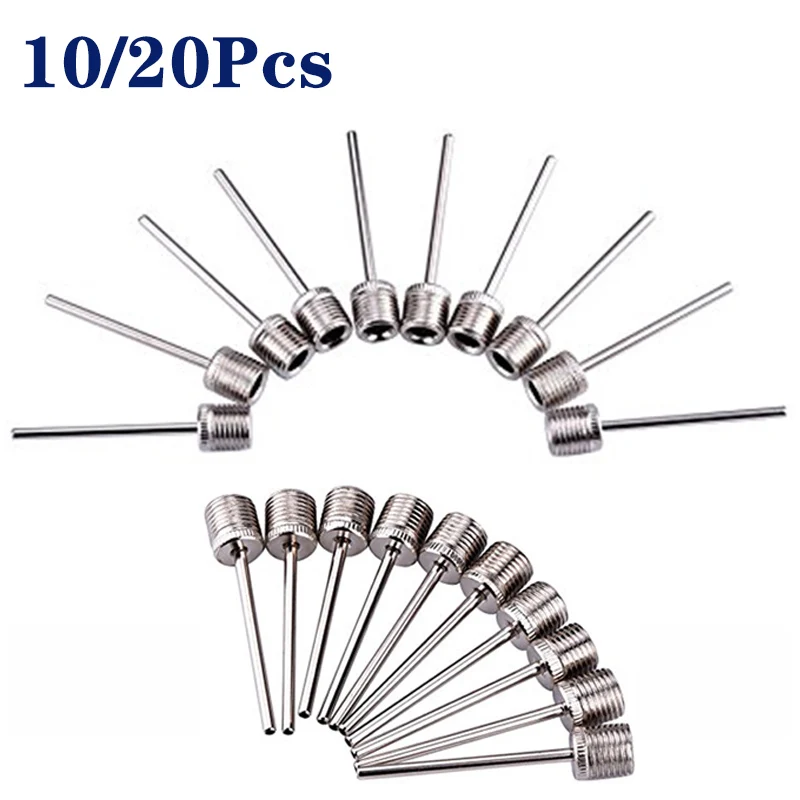 10/20Pcs Ball Air Needle Stainless Steel Pump Pin Basketball Inflating Pump Needle Football Inflatable Air Valve Adaptors Nozzle