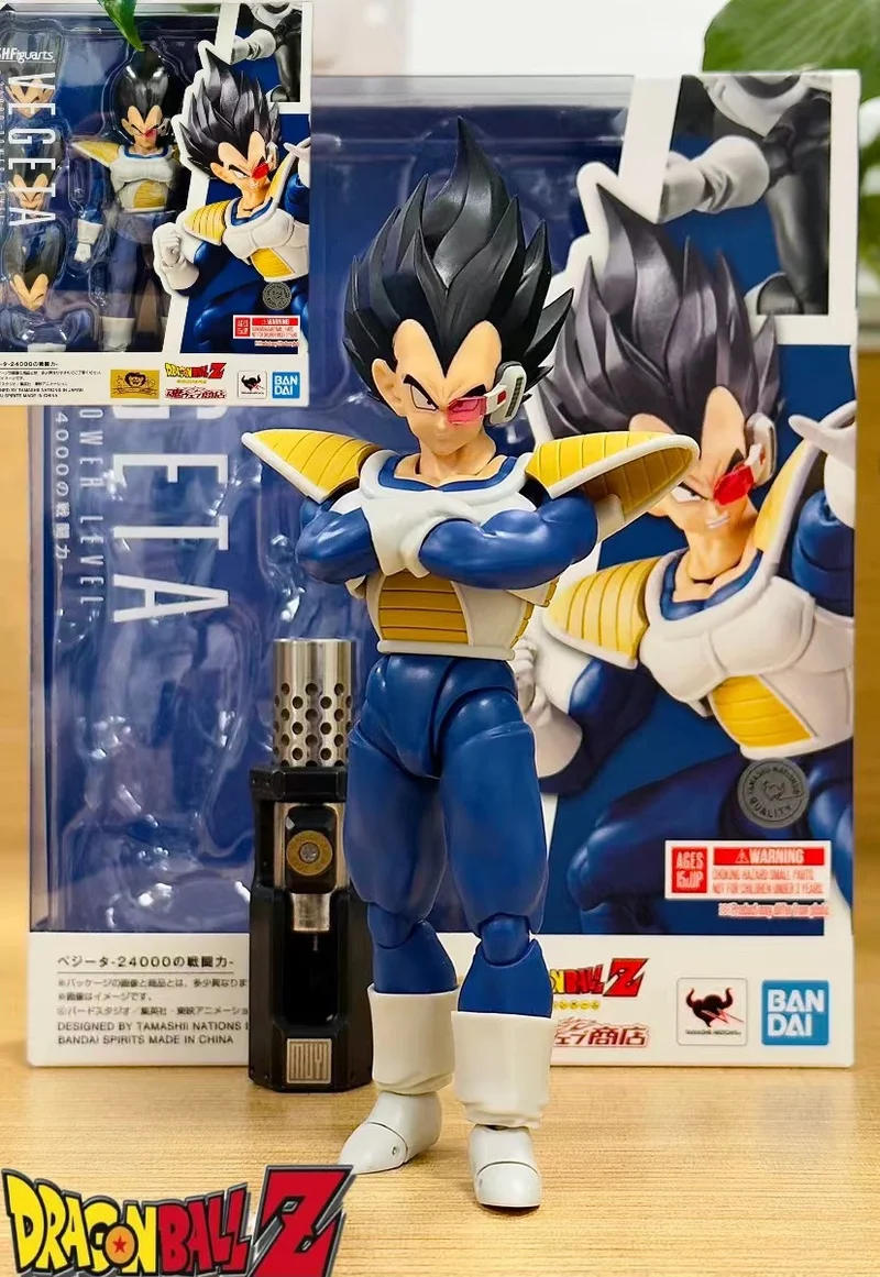 

Bandai Original In Stock Shf Dragon Ball Z Vegeta 24000 Power Level Anime Action Figure Model Fighter Finished Model Toy Gift