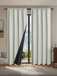 1pc Modern Style 100% Blackout Solid Color Curtains with Rod Pocket for Better Privacy