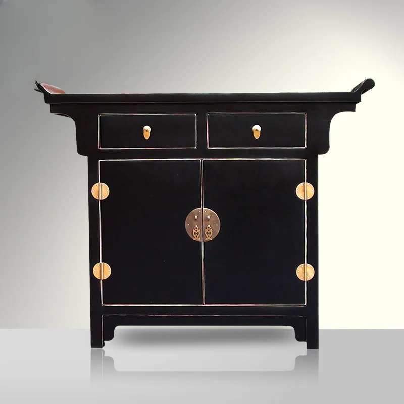 

Chinese solid wood porch partition simple door screen modern living room decorative cabinet lacquer table furniture