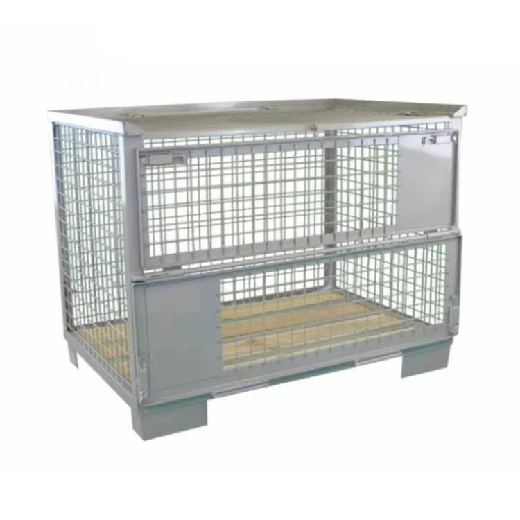 Industrial material handling and storage stacking with cover stable and lockable