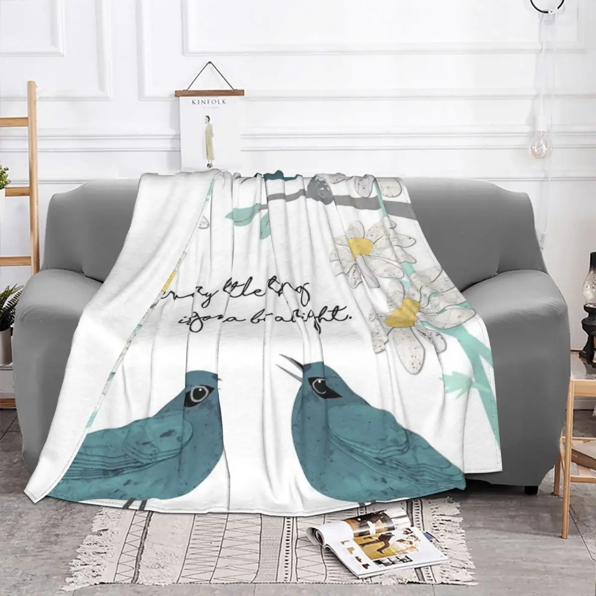 Three Little Birds Don'T Worry About A Plush Knee Blanket Quilt For Bed Home And Decoration Throw Blanket