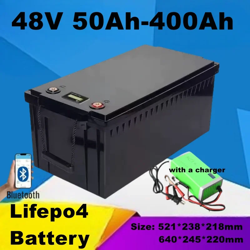 Batteria al litio Lifepo4 48V 50Ah 100Ah 150Ah 200Ah 300Ah Parellelo bluetooth per sistema solare 3000W 5000W 6000W Inverter