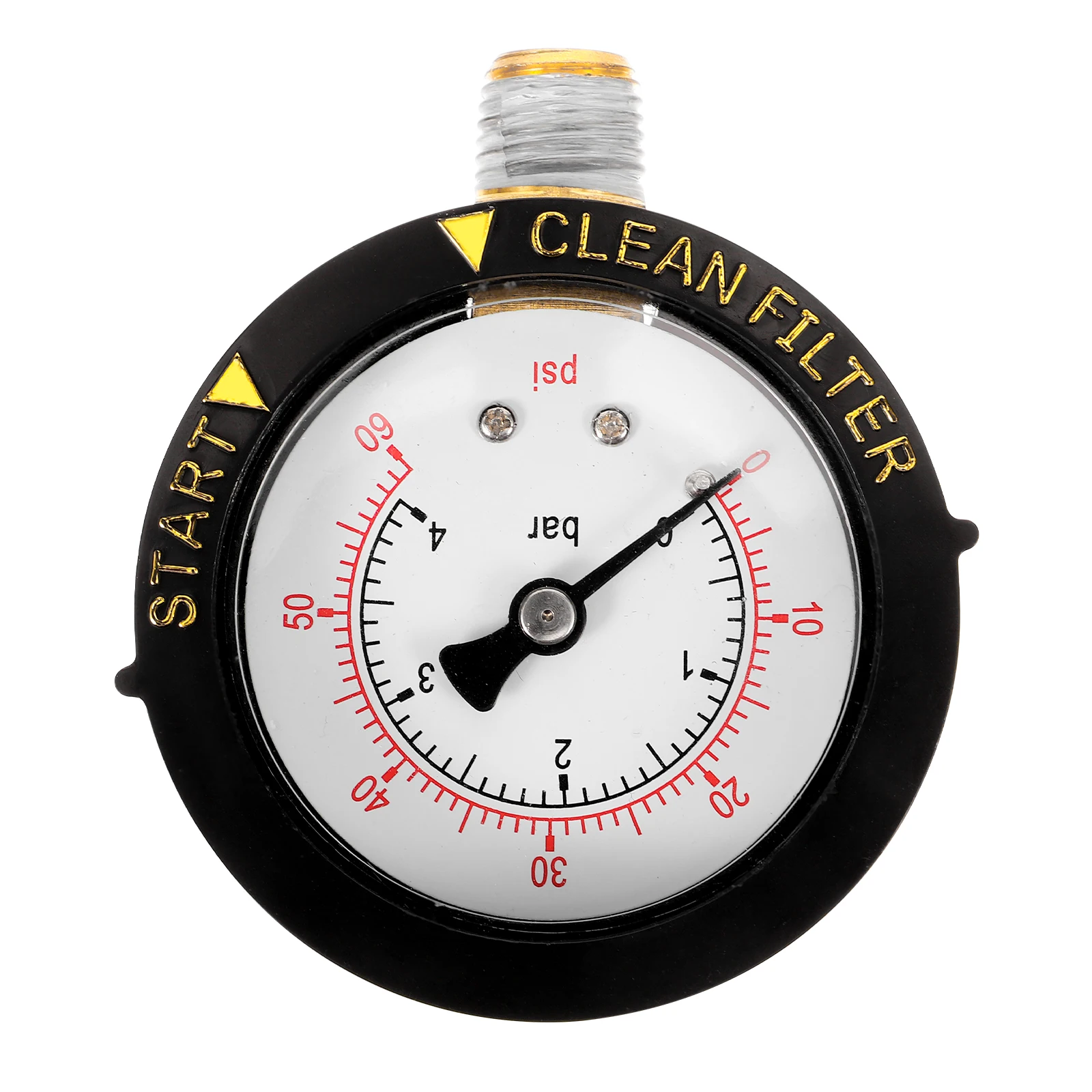 

Swimming Pressure Gauge 60psi 1/4NPT Bottom Mount Durable Lightweight Smooth Practical Outdoor Garden Water Fish Tank