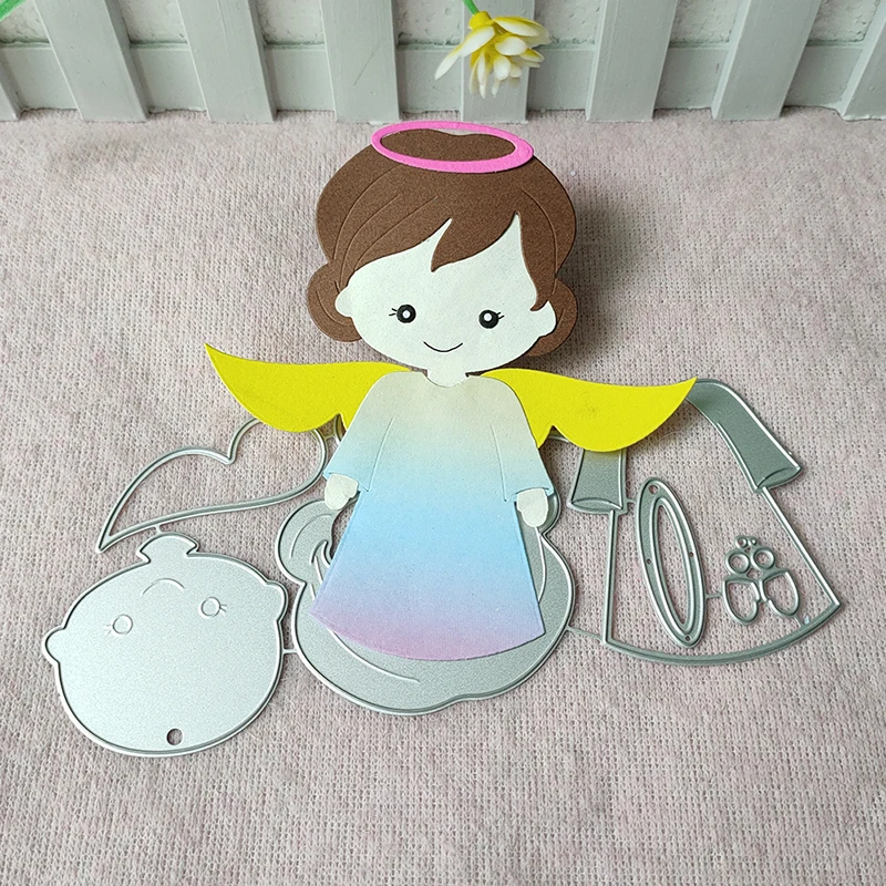 New Girl Angel metal cutting die Flowers mould scrapbook decoration embossed photo album decoration card making DIY handicrafts