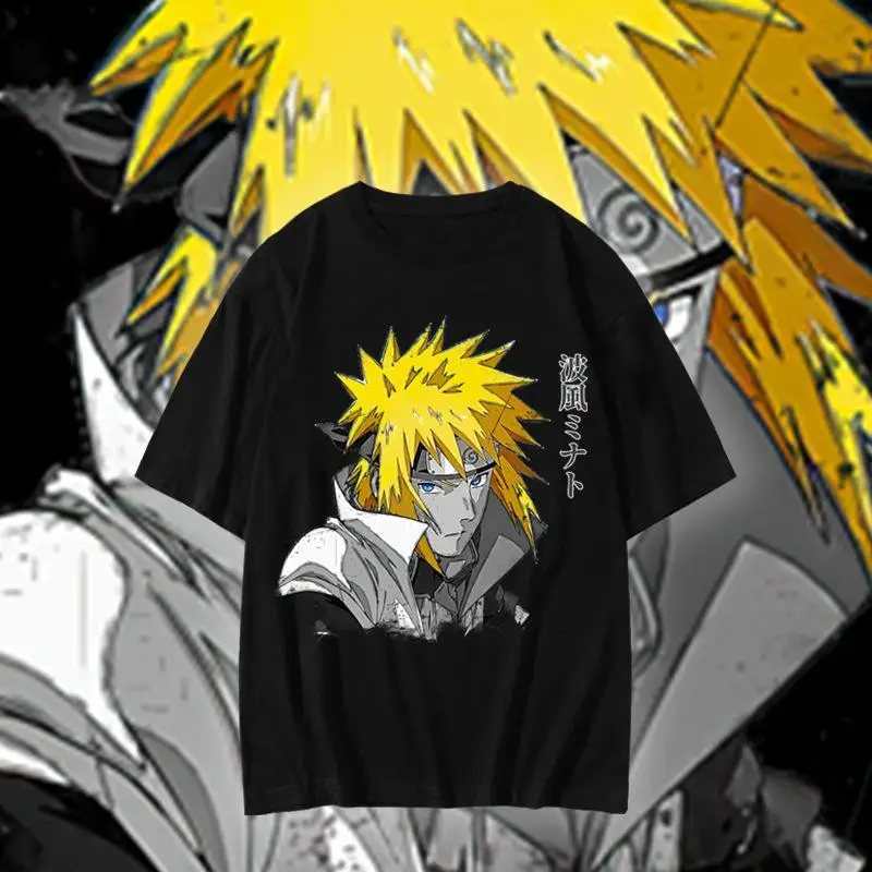 

Naruto Wave Watergate Fourth Generation Naruto Yellow Flash Joint T-Shirt Summer Student Cotton Loose Short Sleeves