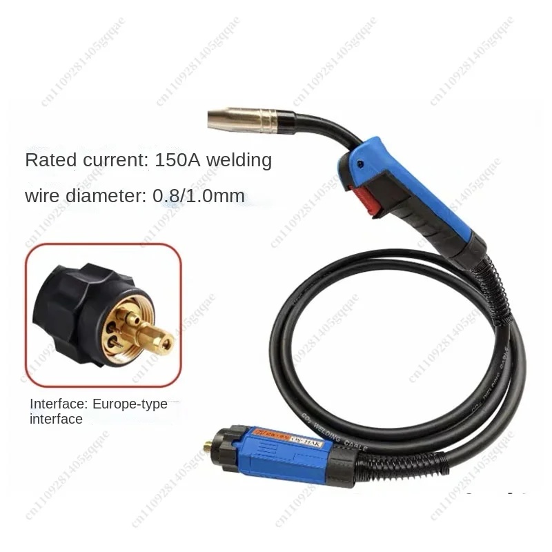 15AK MIG Welding Torch 3m 10ft Air Cooled Euro Connector MAG Welder Gun for 180A Welding Machine - 10ft Length