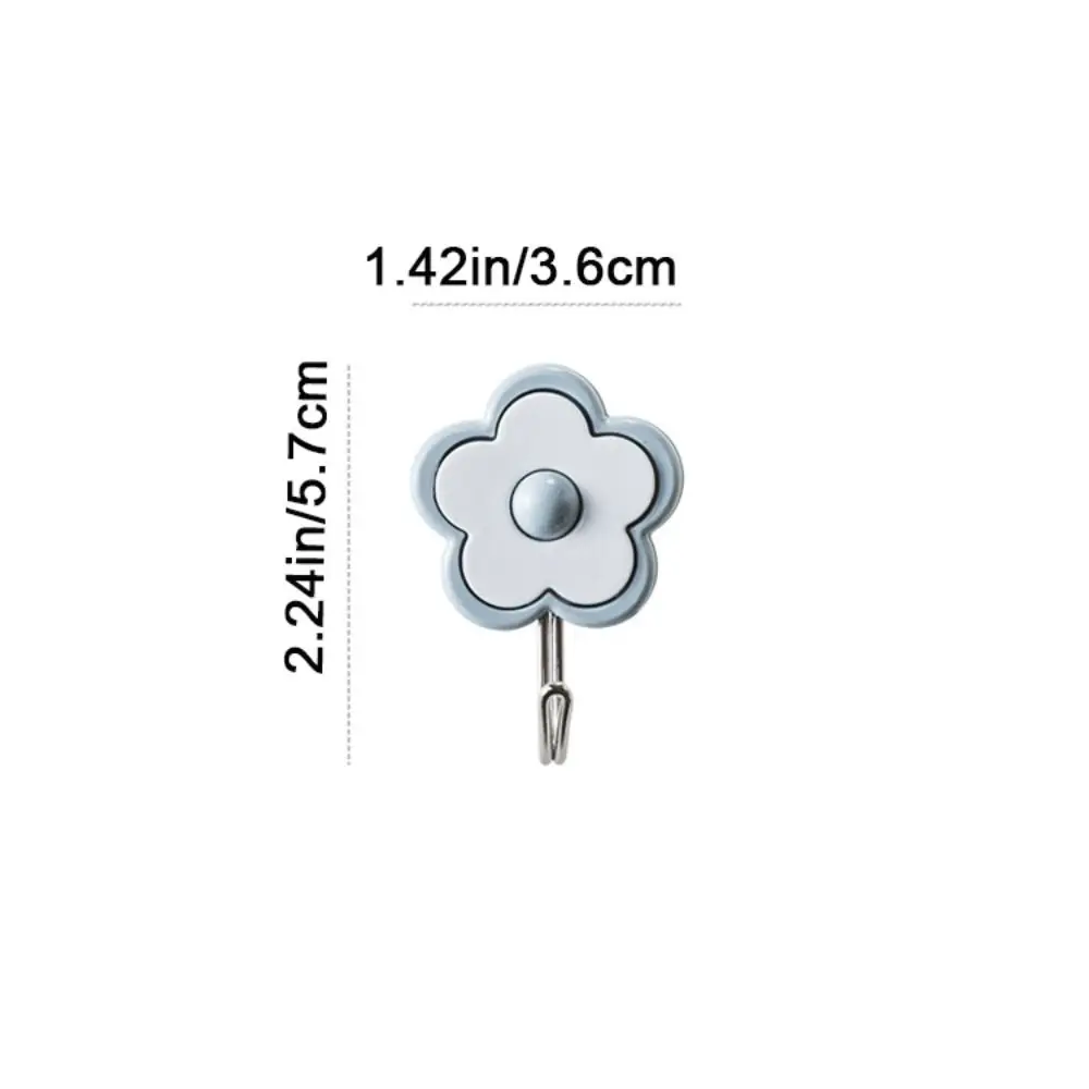 3Pcs Cute Flower Utility Hooks Kitchen Strong Hook Wall Hangers Without Nails Self Adhesive Key Holder Wall Decor Dorm Hooks