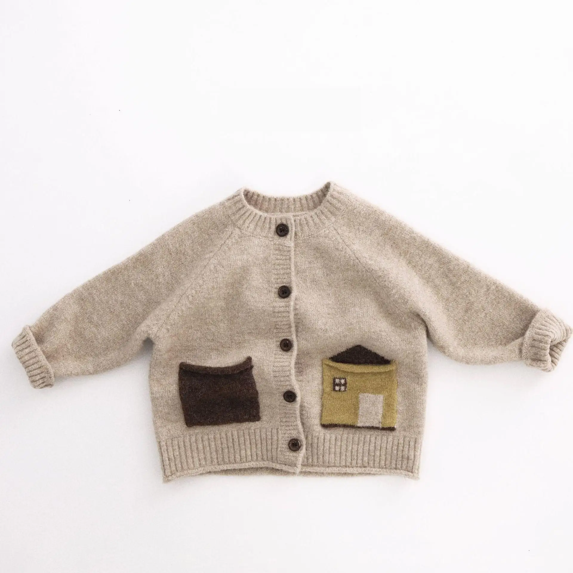 2026 Autumn New Children Long Sleeve Knit Coat Boys Girls Cotton Knitted Cardigan Baby Vintage Sweater Jacket Kids Clothes