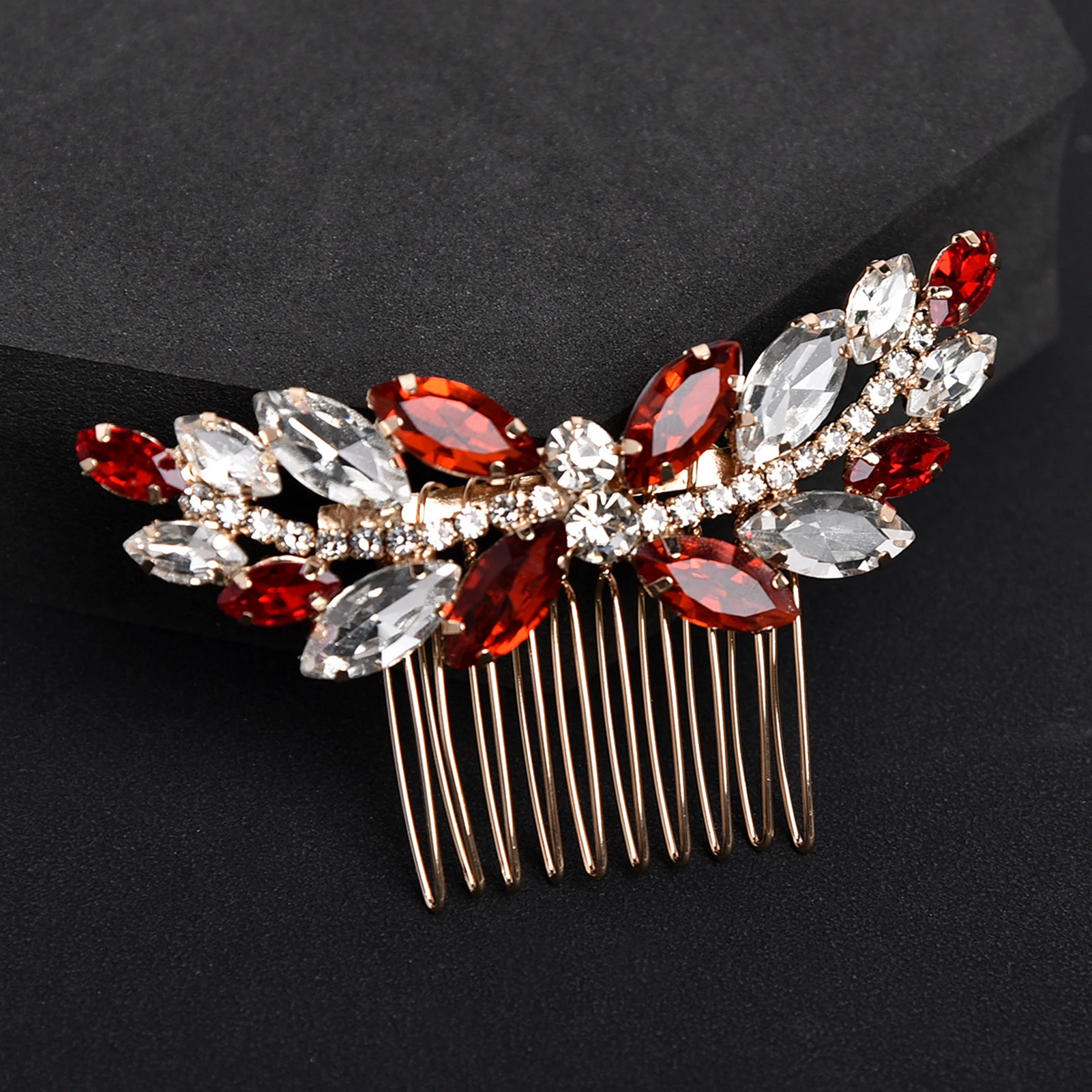 Bride Hair Side Comb Clips Tiara Messy Bun Maker with Sparkling Rhinestones for Princess Party Favors Accessories TUE88