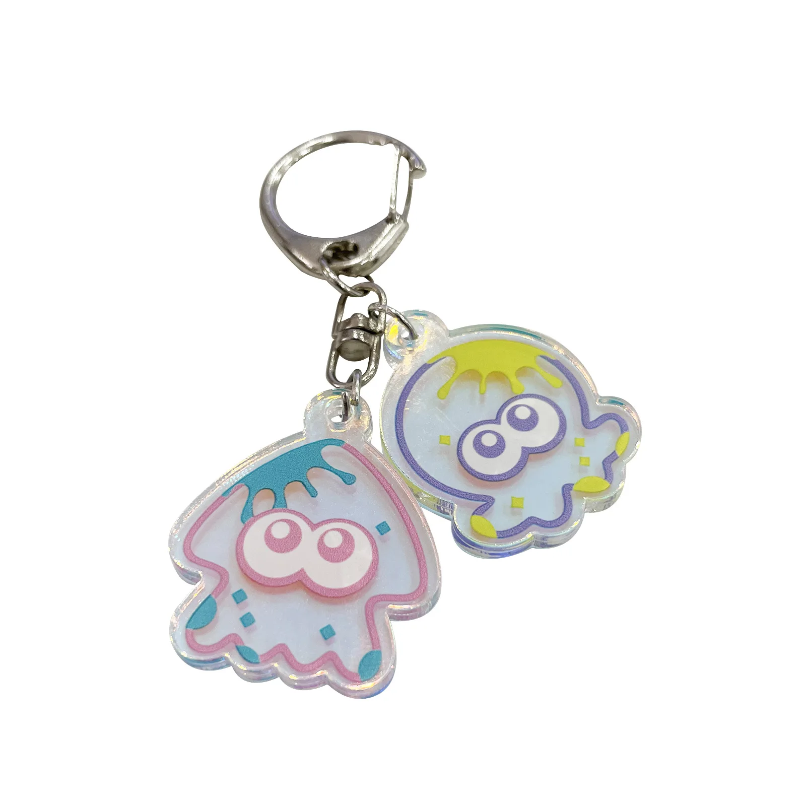 Game Splatoon 3 Squid Keychain Acrylic Keyrings Pendant Prop Accessories Gift