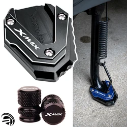 For YAMAHA XMAX 125 250 300 XMAX300 XMAX250 2017-2024 2023 2022 Motorcycle Kickstand Side Stand Enlarger Pad Tire Valve Caps