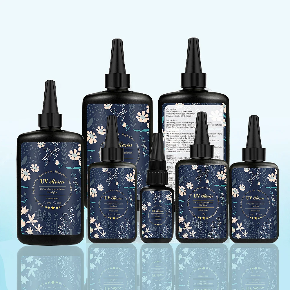 UV Resin Glue Epoxy Resin UV Lamp High Transparency Quick-Drying For DIY Crystal Jewelry Handicrafts 25g/50g/100g/120g/200/250g