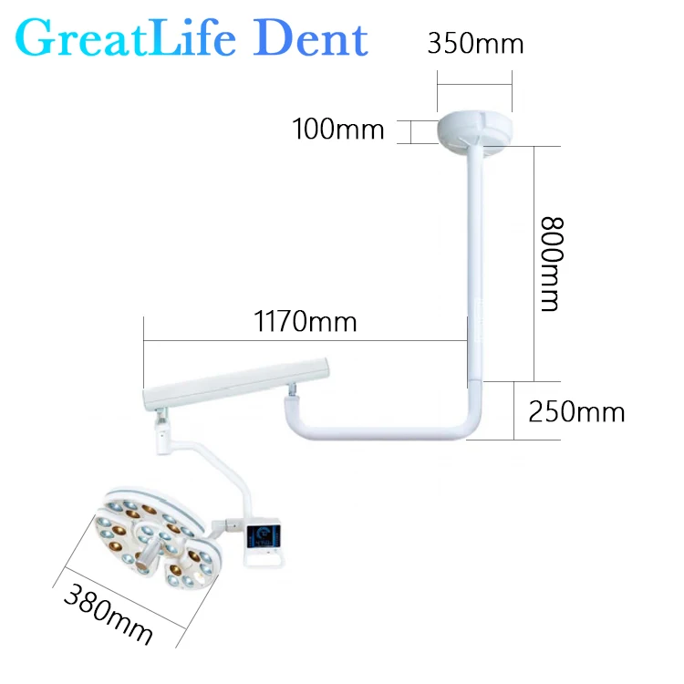 GreatLife Dent 38w 26 diod LED fotel dentystyczny Pro obsługa bezcieniowy implant sufitowy chirurgiczne światła Led lampa z ekranem dotykowym