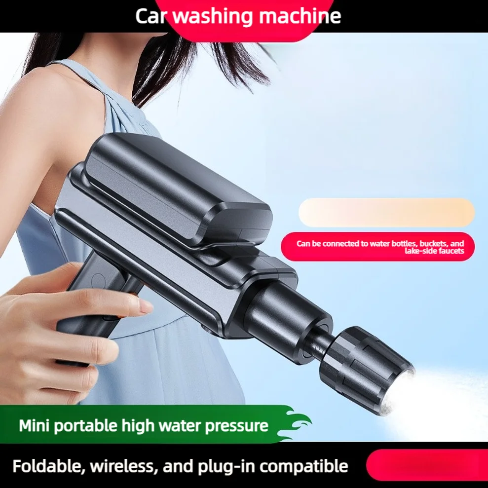 Portable Wireless Car Washer High Pressure Lithium Battery Water Gun Self-priming Pump For Car Garden Floor Washing