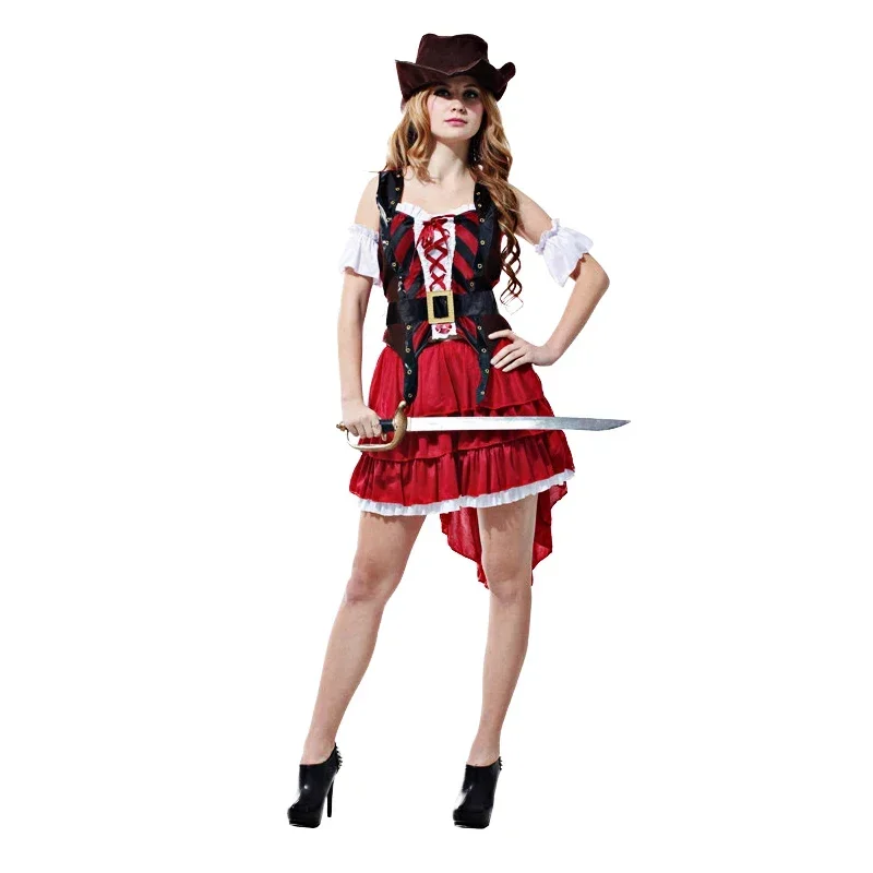 Costume d'Halloween Sexy du Capitaine Jack Rotterdam pour Femme Adulte, Déguisement de Pirates des Caraïbes, 7.5