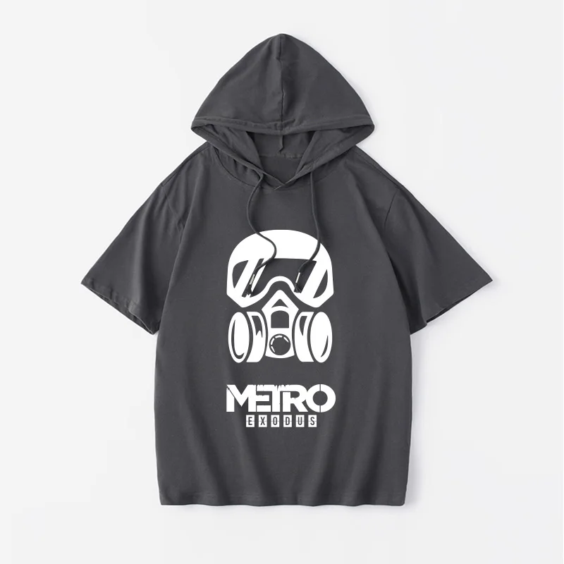 Loose ex Metro Leave T-irt ort Sve Hoodie Vest White Cotton Casual Wear for PS4  Video Games  Spring Summer