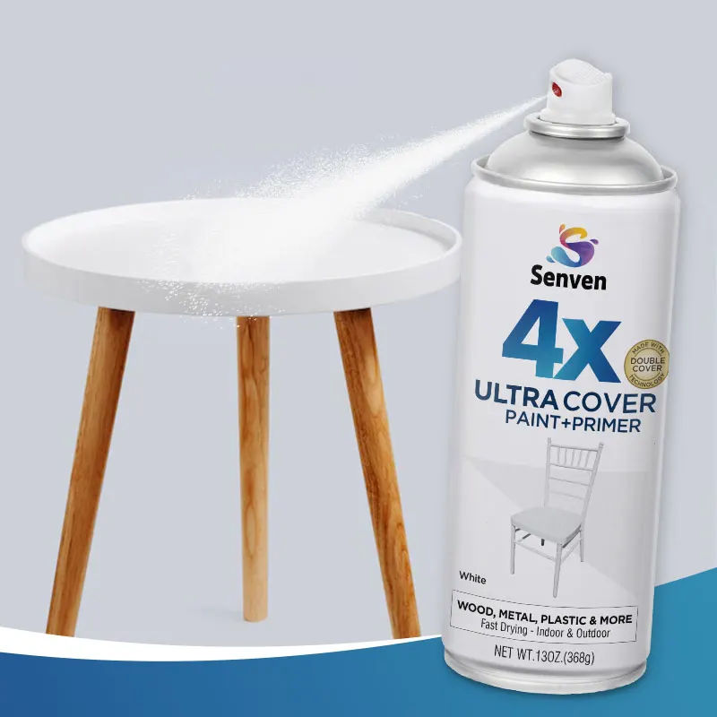 طلاء Senven 4X فائق الغطاء + برايمر 2 حزمة طلاء إيبوكسي برايمر 26 أونصة مقاوم للماء مقاوم للصدأ غير أصفر للزجاج والمعادن والبلاستيك والخشب