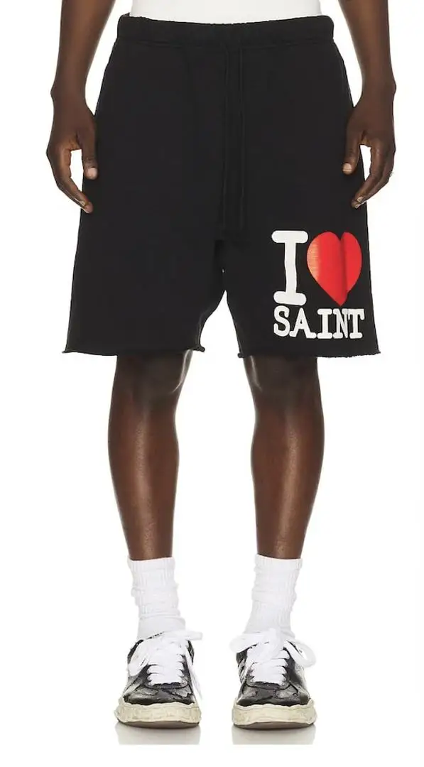 2026SS Saint 5th Drop Collection I LOVE SAINT Printed Women Men Casual Short Pants Shorts Summer Men Casual Cotton Beach Shorts
