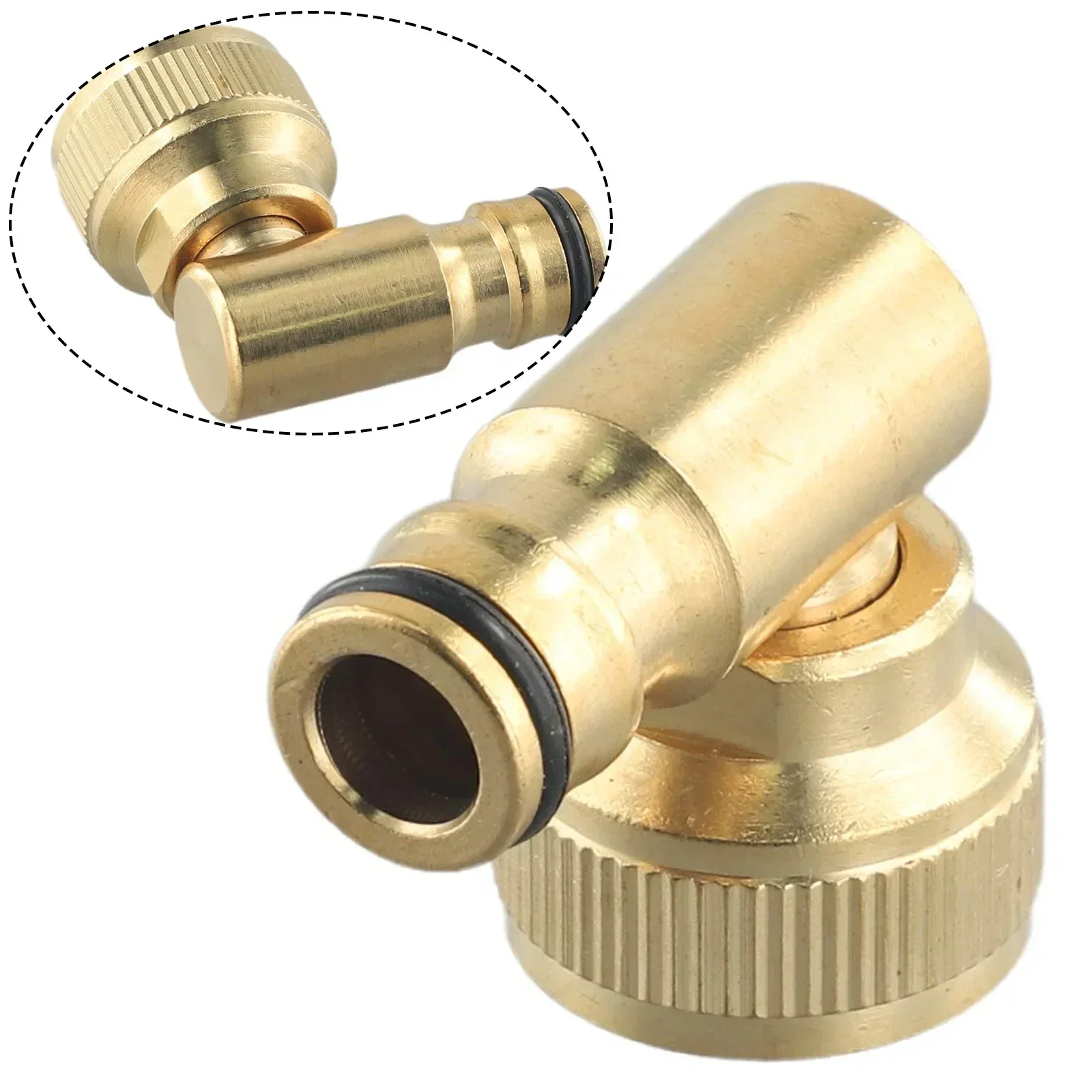 Garden Hose Brass Swivel Elbow Quick Connector 3/4 Inch Female Threaded Tap Connector Garden Hose Faucet Adapter Replacement