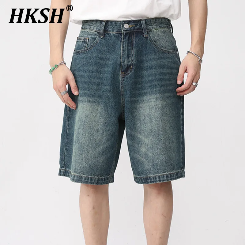 

HKSH Лето Новые Мужчины Tide Y2K Оригинальный Дизайн Элегантные Джинсы Модные Винтажные Повседневные Свободные Корейские Ретро Джинсовые Шорты Капри HK5597