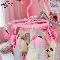 Cute Lovely Strawberry Clothes Dryer Hanger Windproof Socks Underwear Drying Rack Household Heart Storage Laundry Rack Home