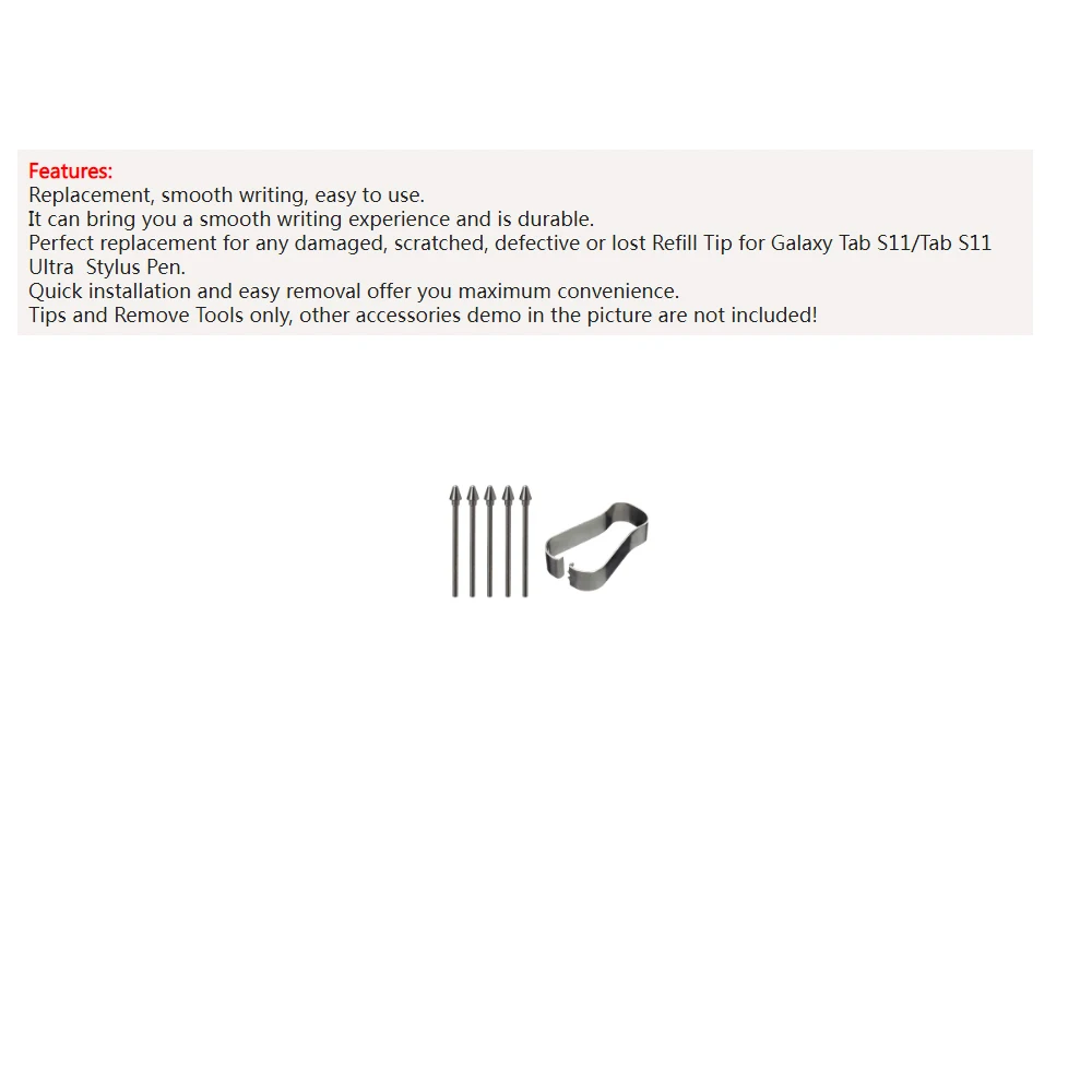

1 set Replacement Stylus Pen Tips Nibs for Galaxy Tab S11/Tab S11 Ultra Touch Stylus S Pen Metal nib with Removal Tweezers