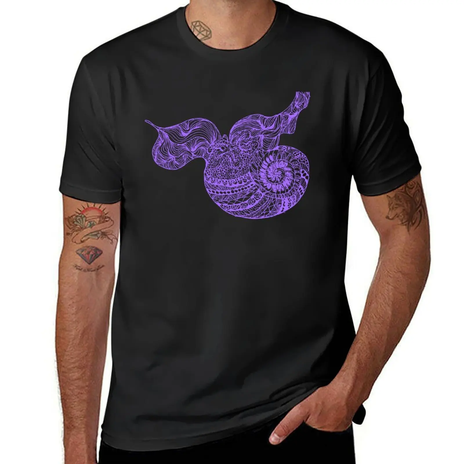 Sea Butterfly - Zentangle Drawing - Purple T-Shirt boys animal print sweat blanks korean fashion mens workout shirts