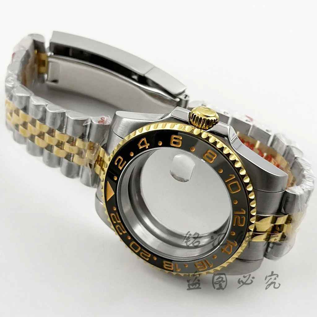 40MM Diver Waterproof Sapphire Crystal Black Grey GMT Bezel Watch Case For ​NH34 NH35 NH36 NH38 NH39 NH70 NH72 ETA 2824 Movement