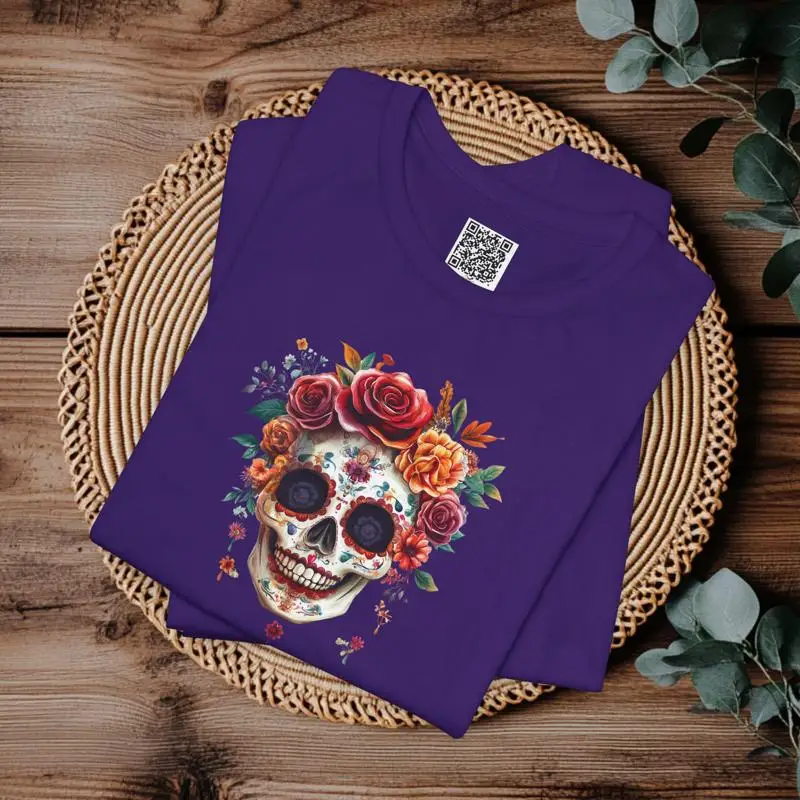 Camiseta Floral con calavera de azúcar, Día de los Muertos Catrina, Calavera mexicana, arte gótico, traje de Halloween XS 5XL