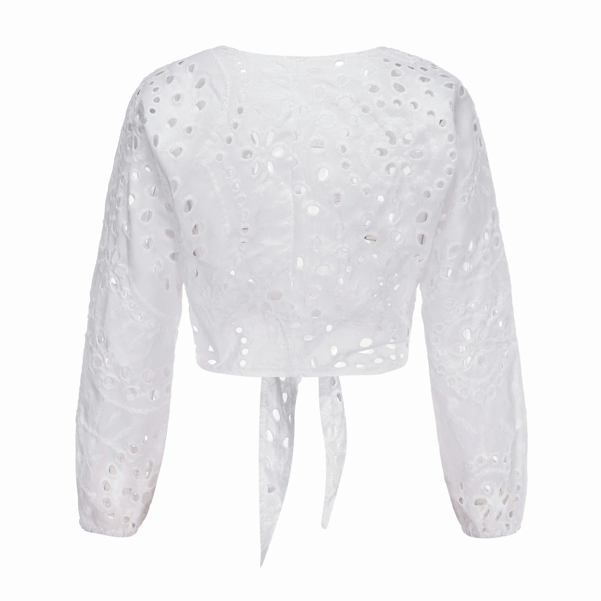 Women Summer Top 2023 New Fashion Cropped White Shirt Hollow Out Embroidery Blouse Sexy Girl Wears