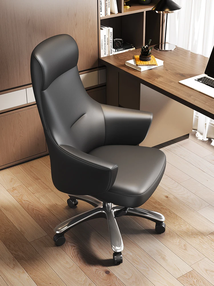 Business chair Swivel chair Household comfortable long sitting leather office chair