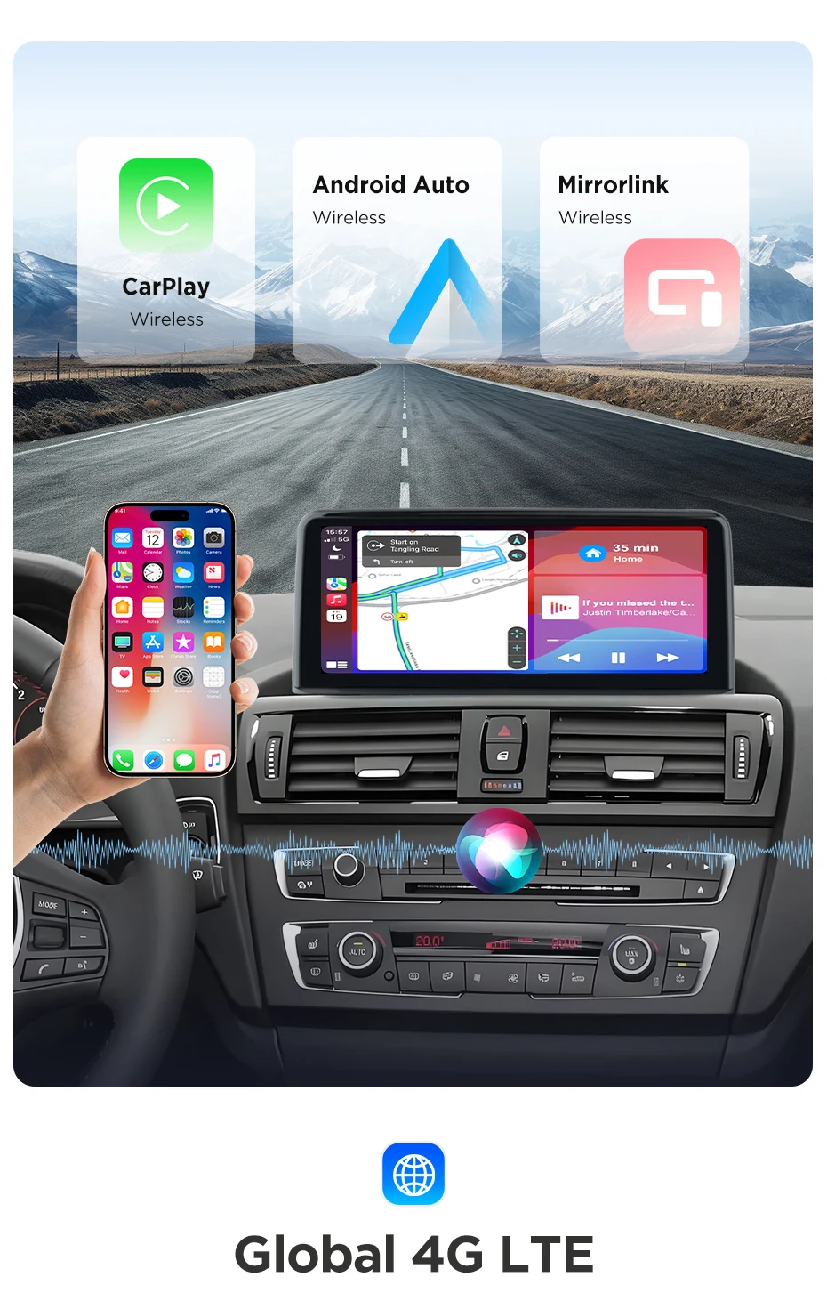 Junsun 1920*720 Drahtlose Carplay Android Auto Multimedia Auto Radio Für BMW 1 2 3 4 serie F20 F21 F22 F30 F31 F32 F33 F34 F36 – Detail 21