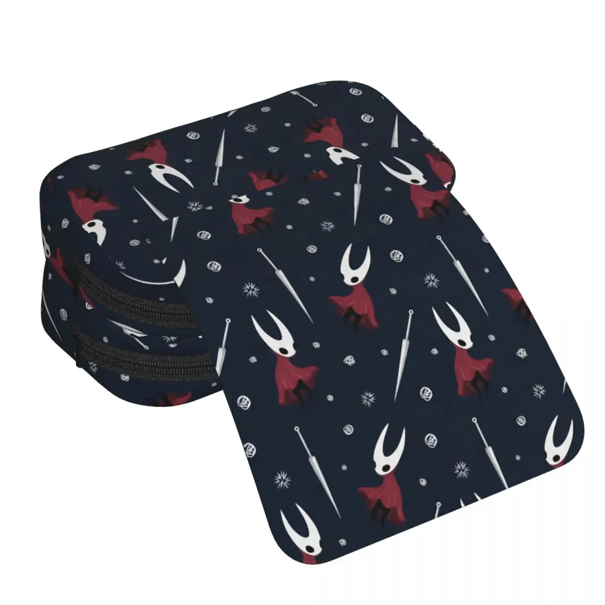 Double Clamshell Pen Case Hollow Knights Silksongs Pencilcases Pen Holder for Girls Boys Bag Office Zipper Stationery