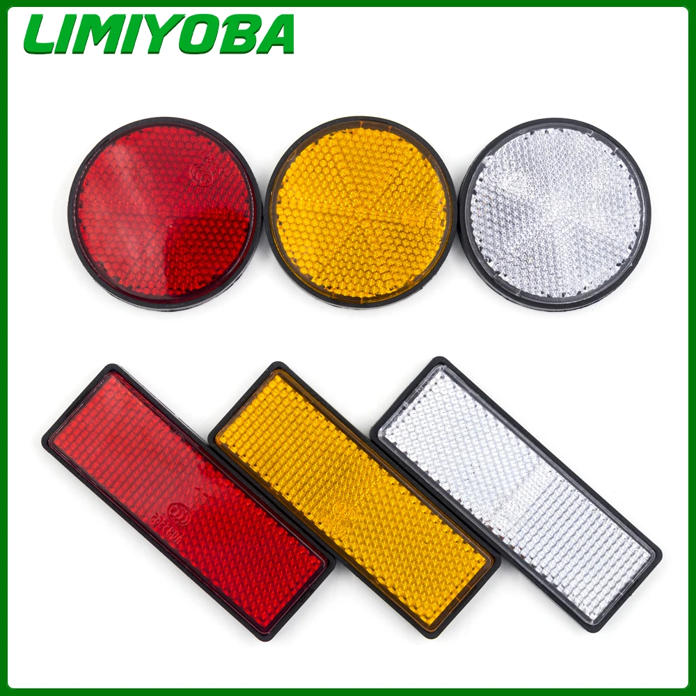 1pc Rectangle Round Self Adhesive Reflector Safety Mark Signal Strip Rear Position Reflective Bicycle Boat Caravan Fence Trailer