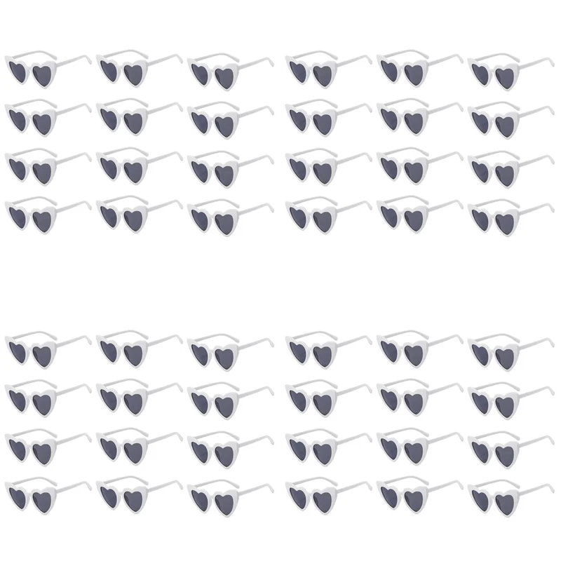 

HLZS-48X Wedding Heart Shaped Sunglasses Bachelorette Party Glasses Bridesmaid Groomsmen Gifts White