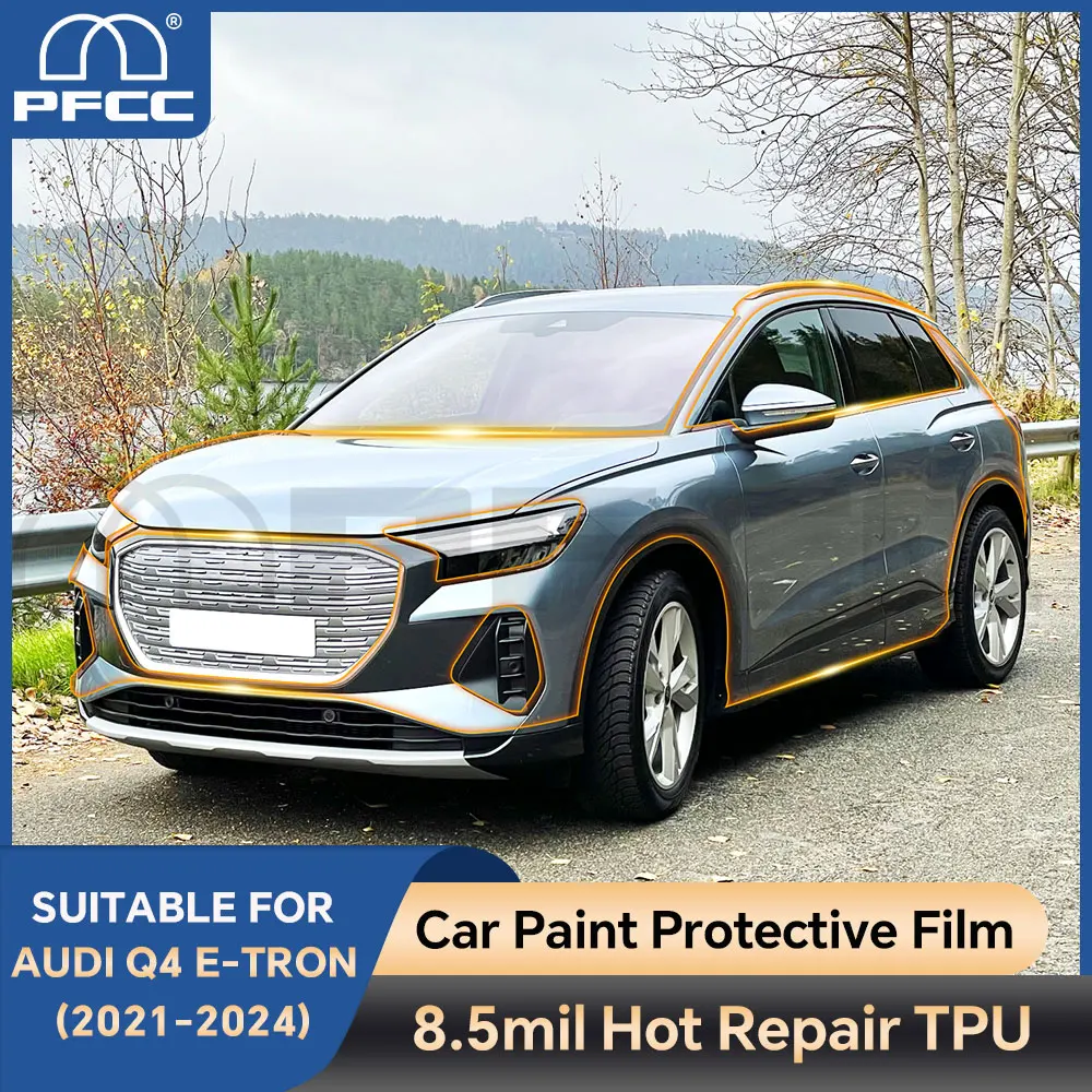 

PFCC Pre Cut 8.5mil Car Paint Protection Film For Audi Q4 E-TRON 2021-2024 Transparent Kit Sticker Repair Accessories ﻿