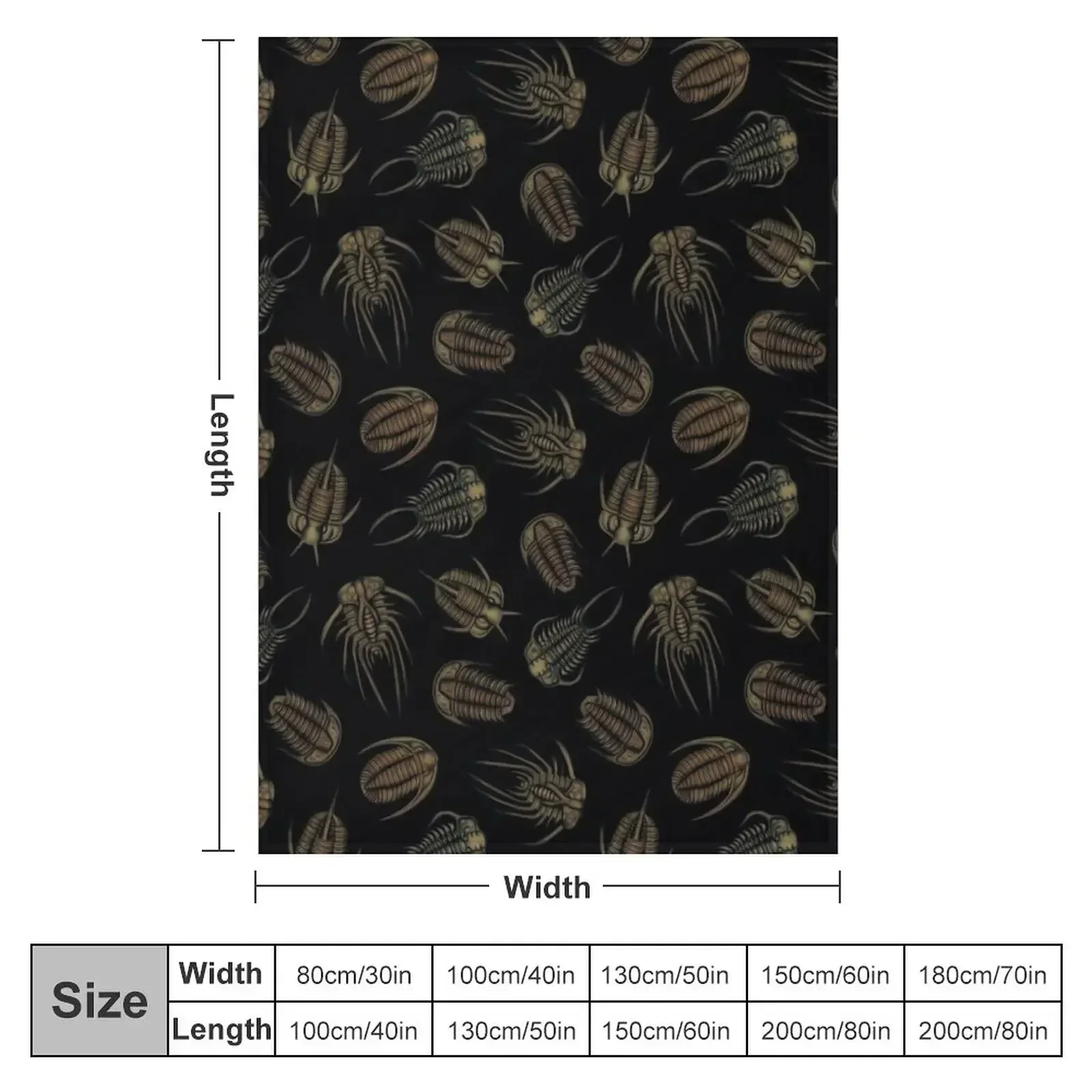 Trilobites - Marine Fossil Pattern Throw Blanket Sofa Decoratives Blankets For Bed cosplay anime Blankets