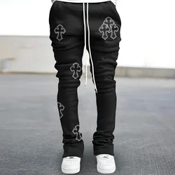 Pantalon évasé imprimé de rue Y2K pour hommes, pantalon large adt décontracté Harajuku, joggeurs Hip Hop, droit, vintage, surintendant, 2024