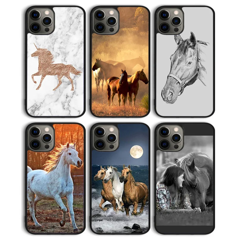 Horse Pony Pattern 2020 Phone Case Back Cover for iPhone 16 15 SE2020 14 13 11 12 Pro Max mini XS XR X PlusS Shell Coque